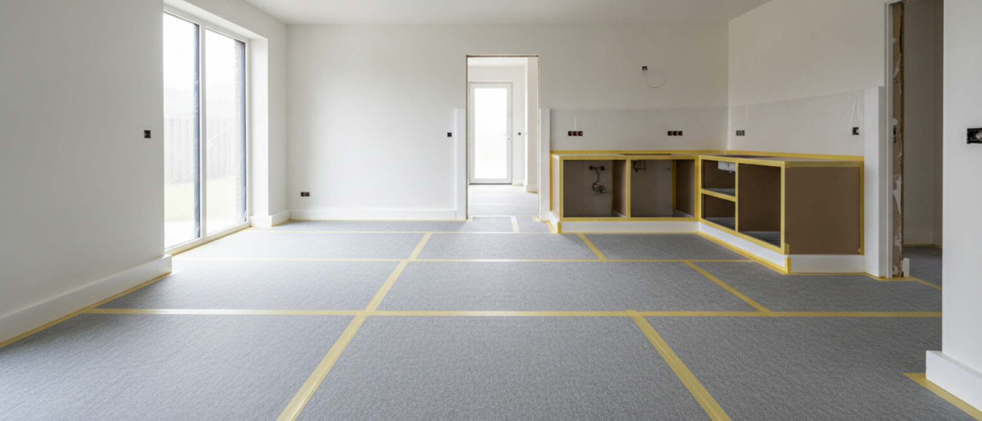 8 tips om nieuwe vloeren en wanden tijdens keukenmontage in nieuwbouw te beschermen.