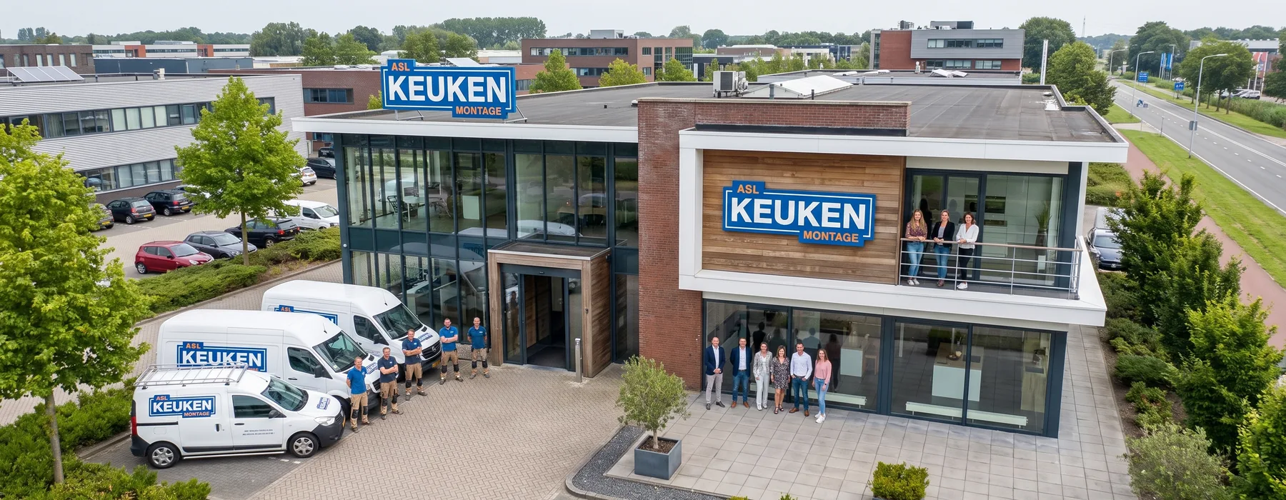 asl keuken montage bedrijfspand medewerkers op de foto is een modern bedrijfspand te z