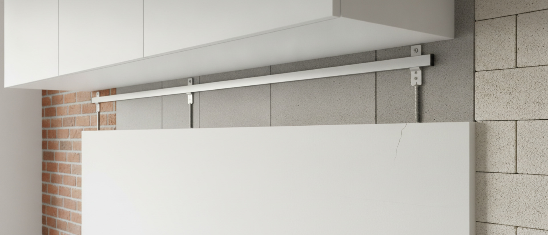 Draagkracht van een gestucte keukenwand voor rails en keukenkasten
