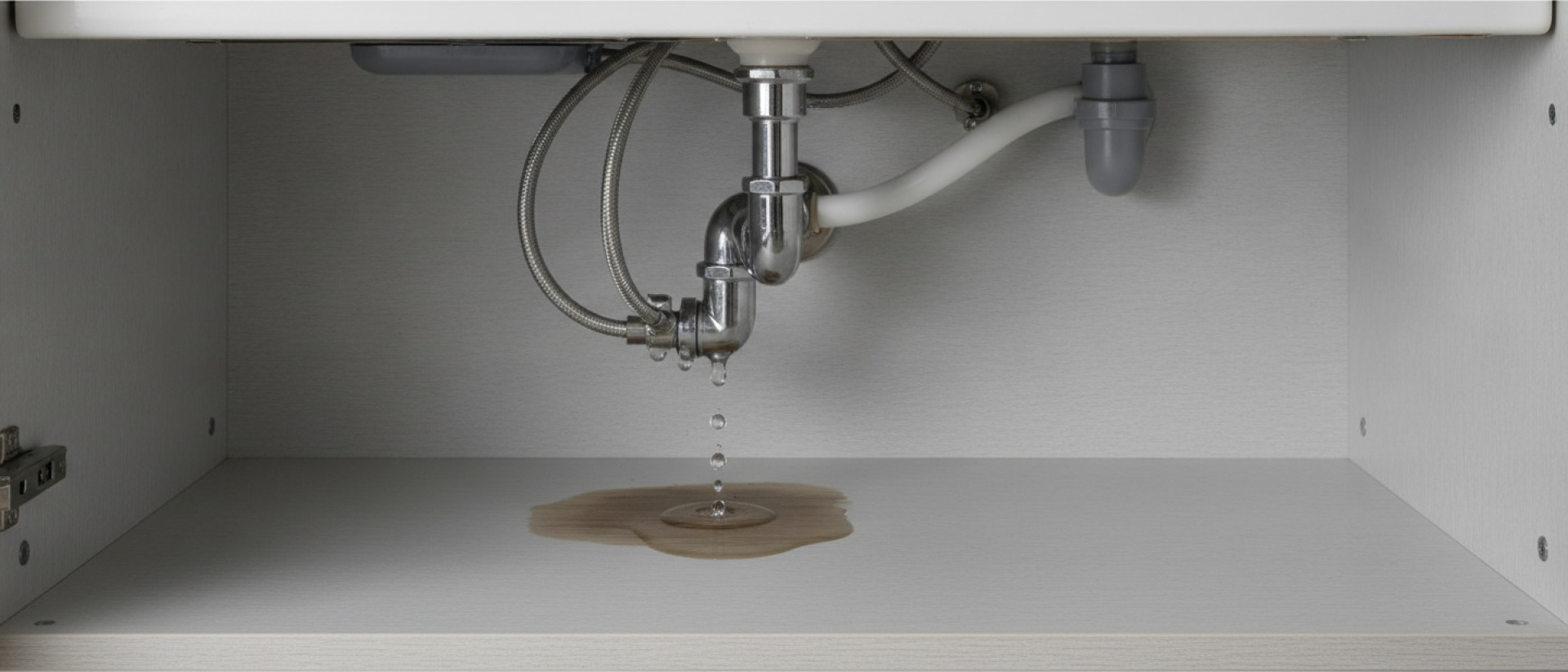 Keuken lekkage controle Signalen van een lekkage onder de spoelbak of bij apparatuur