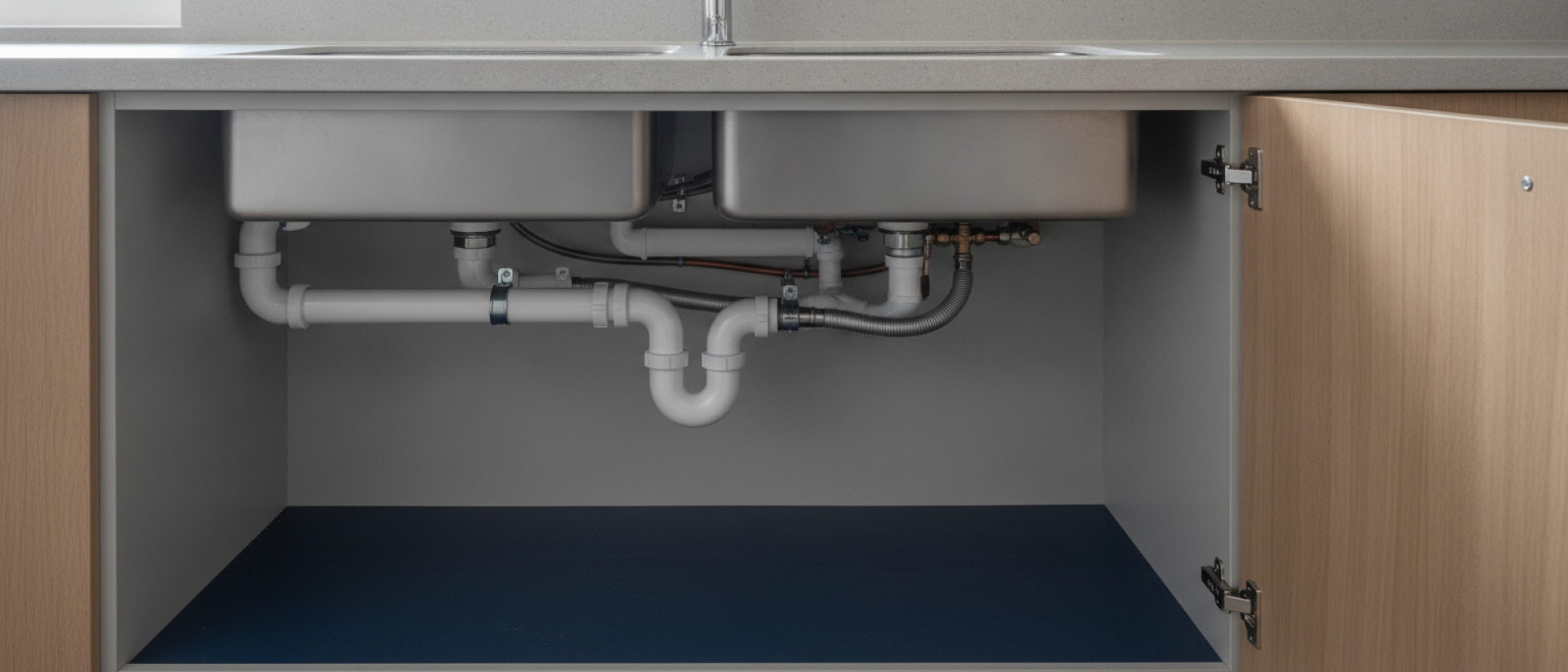 Spoelbak aansluiten voor een waterdichte keuken